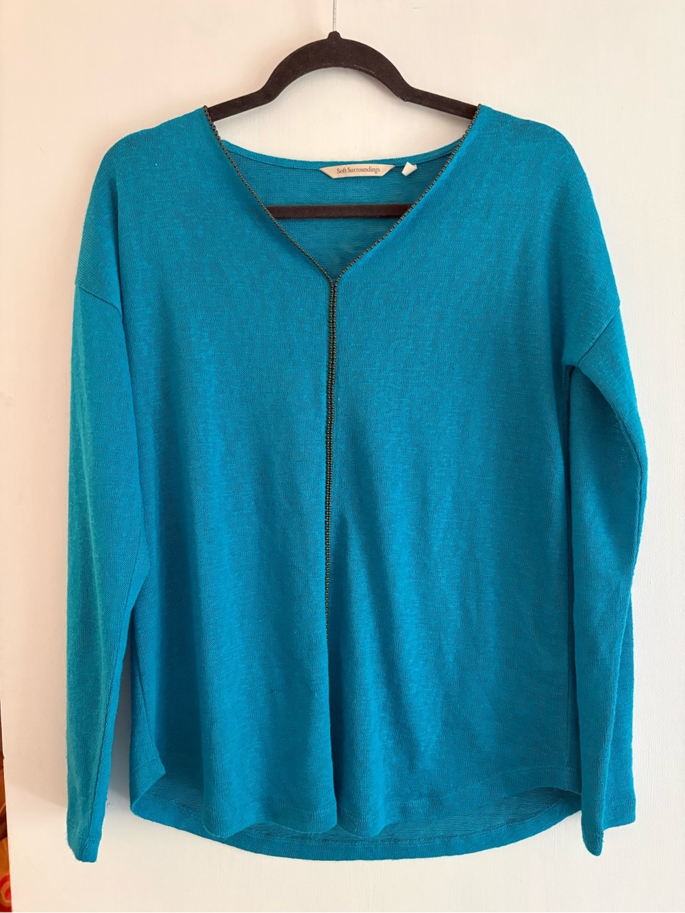 Soft Surroundings Blue V-Neck Pullover